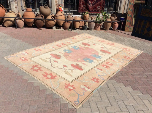 Turkish Hand Knotted Area Rug 284cm x 203cm 1940s