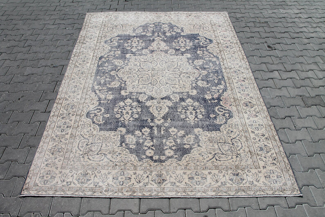 Turkish Hand Knotted Area Rug 288cm x 198cm Vintage