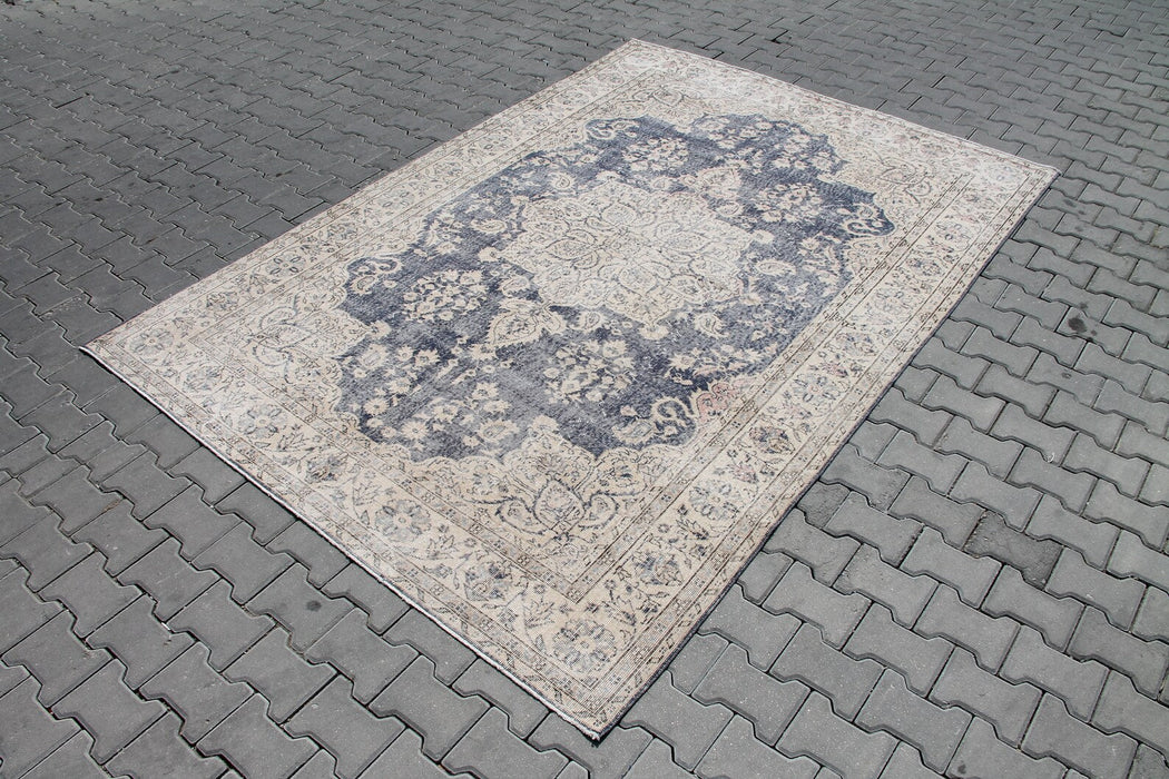 Turkish Hand Knotted Area Rug 288cm x 198cm Vintage