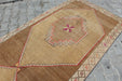 Turkish Hand-Knotted Runner Rug 103x456 cm Vintage Design