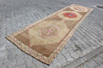 Turkish Hand-Knotted Runner Rug 103x456 cm Vintage Design
