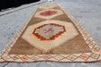 Turkish Hand-Knotted Runner Rug 103x456 cm Vintage Design