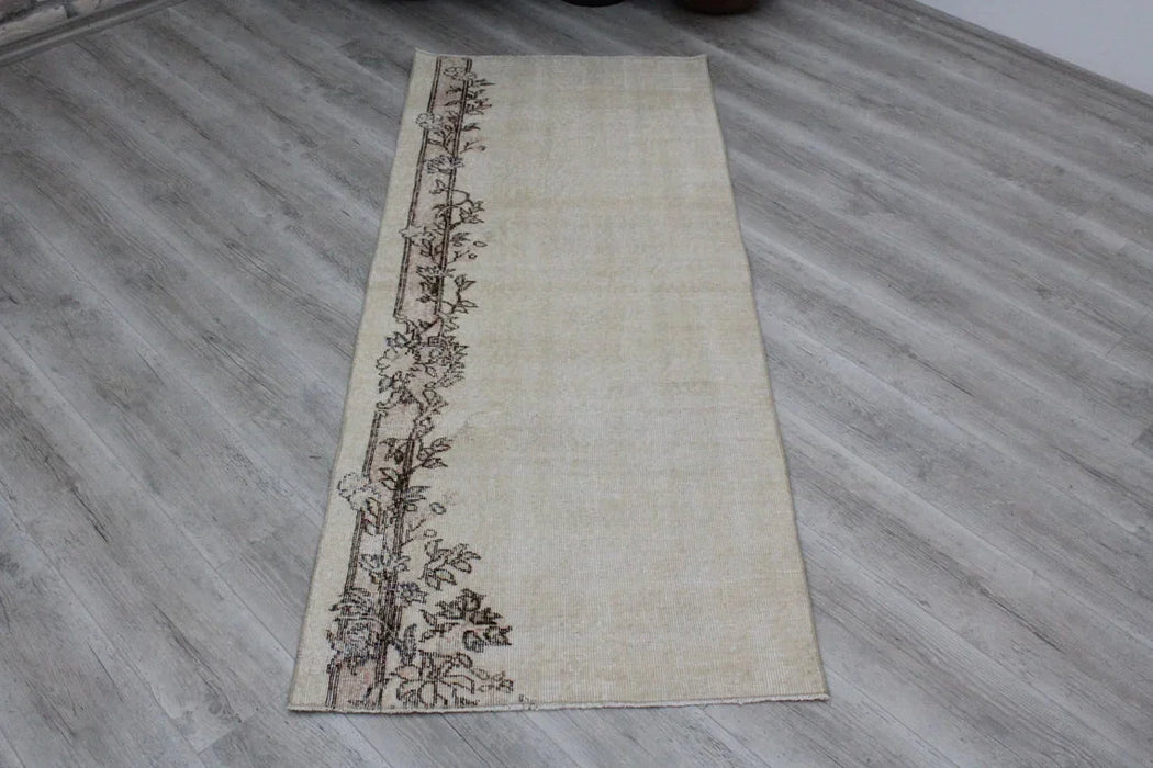 Turkish Hand Knotted Runner Rug 1940s 194cm x 79cm