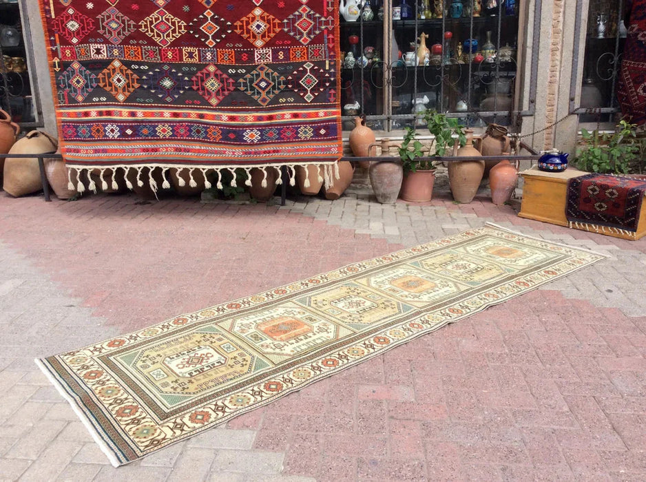Turkish Hand Knotted Runner Rug 295cm x 88cm