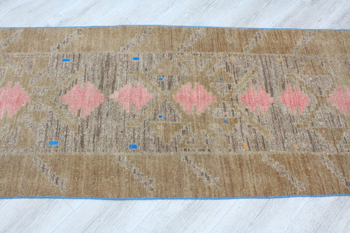 Turkish Hand Knotted Runner Rug 305x76cm 1930s