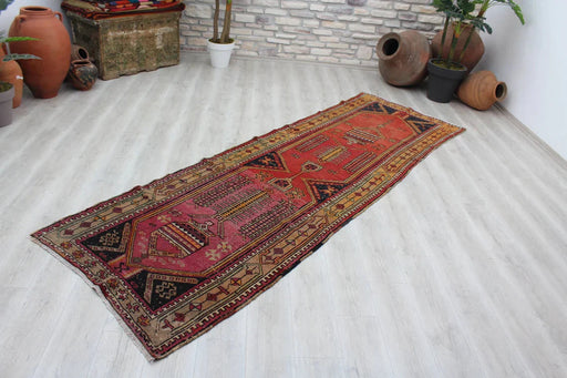 Turkish Hand-Knotted Runner Rug 331Cm X 108Cm Vintage