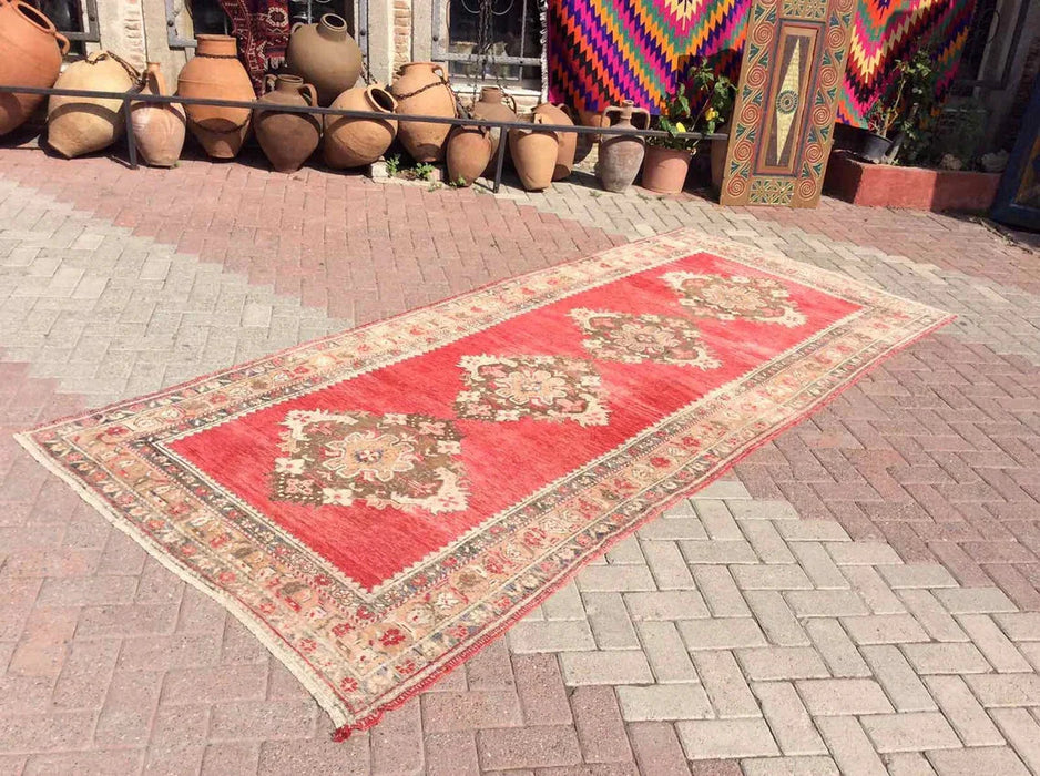 Turkish Hand Knotted Runner Rug 352 cm x 146 cm