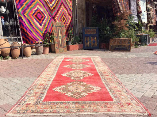 Turkish Hand Knotted Runner Rug 352 cm x 146 cm