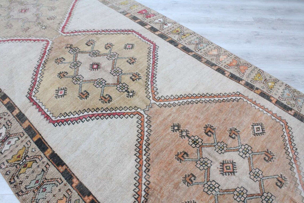 Turkish Hand-Knotted Vintage Runner Rug 390cm x 142cm