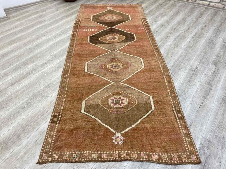 Turkish Hand Knotted Wool Runner Rug 310cm x 122cm