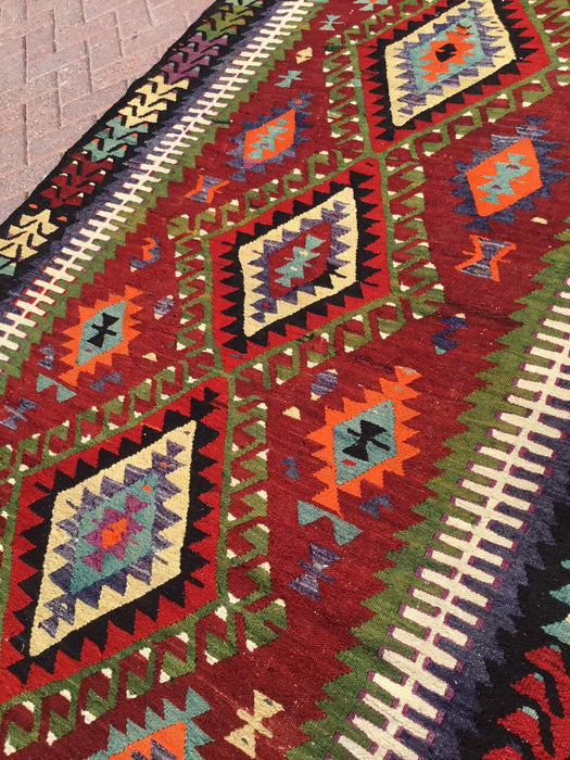 Turkish Kilim Area Rug 159cm x 251cm Geometric Patterns