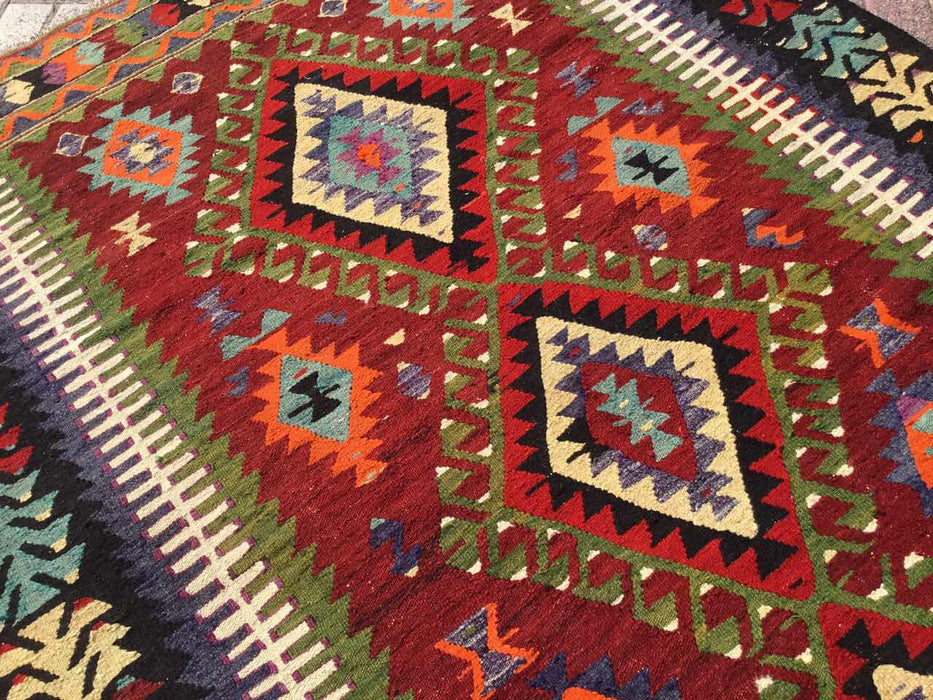 Turkish Kilim Area Rug 159cm x 251cm Geometric Patterns