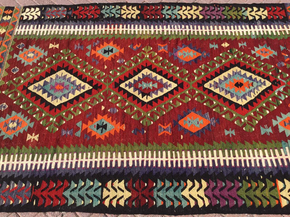 Turkish Kilim Area Rug 159cm x 251cm Geometric Patterns