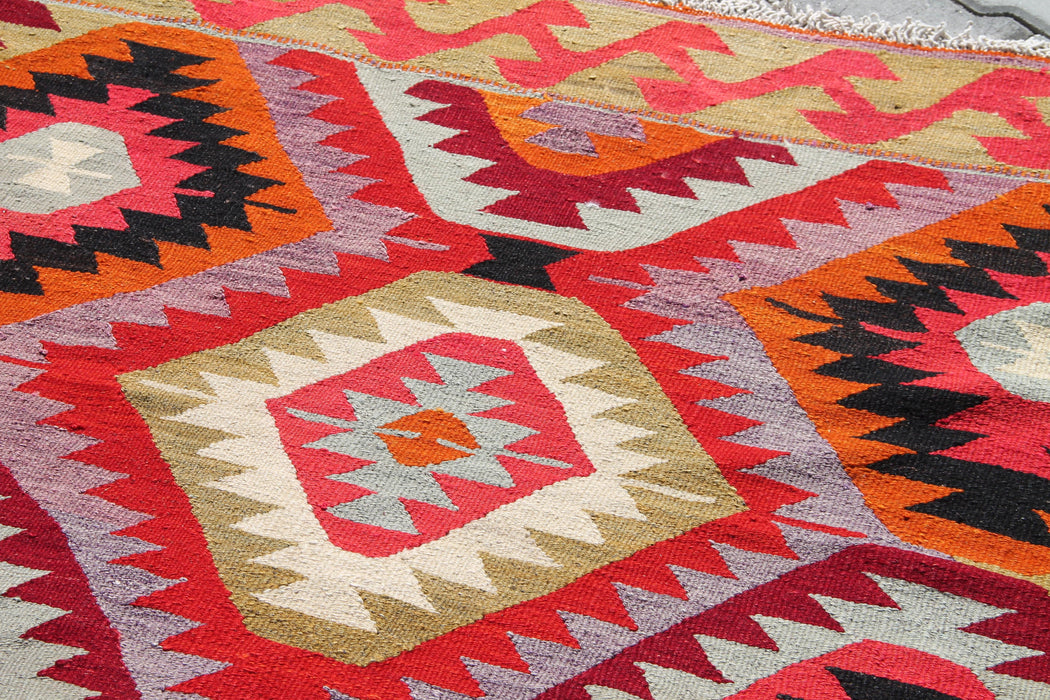 Turkish Kilim Area Rug 170x259 cm Handcrafted Vintage Design