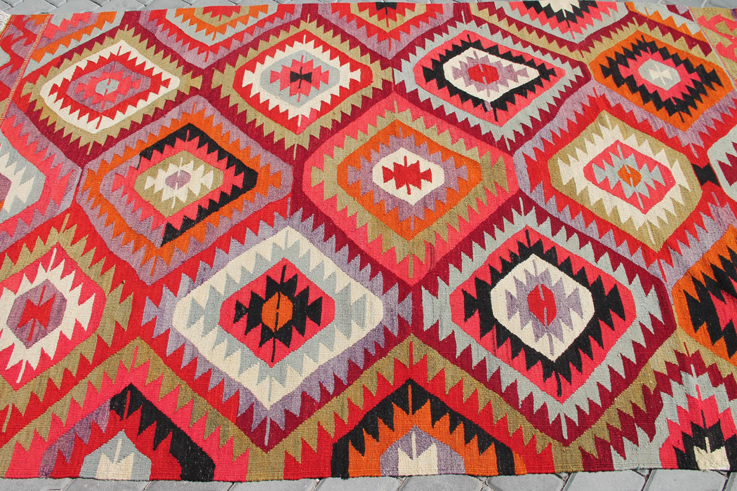 Turkish Kilim Area Rug 170x259 cm Handcrafted Vintage Design