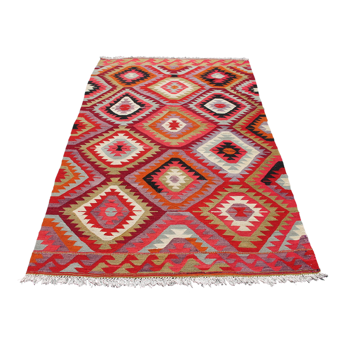 Turkish Kilim Area Rug 170x259 cm Handcrafted Vintage Design