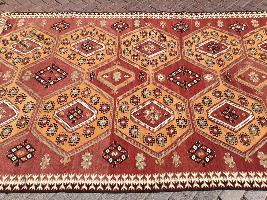 Turkish Kilim Area Rug 182cm x 301cm Vintage Design