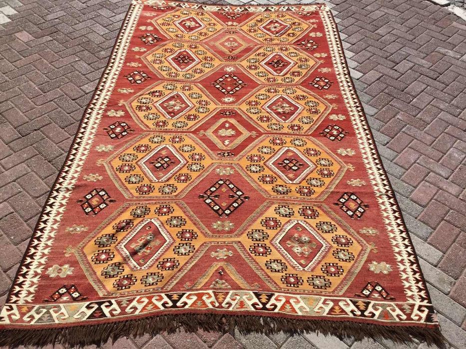 Turkish Kilim Area Rug 182cm x 301cm Vintage Design