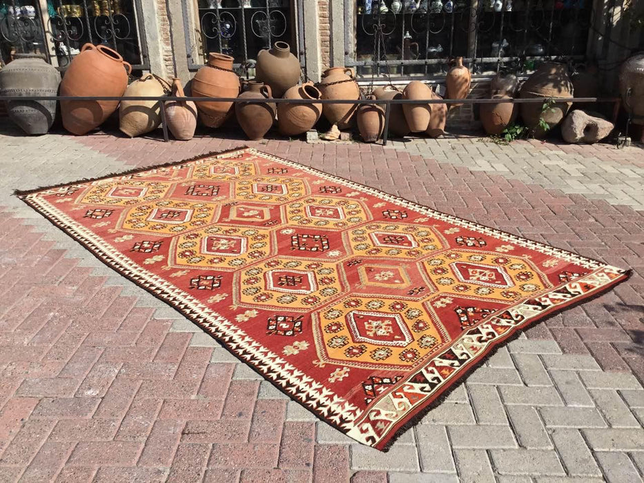 Turkish Kilim Area Rug 182cm x 301cm Vintage Design