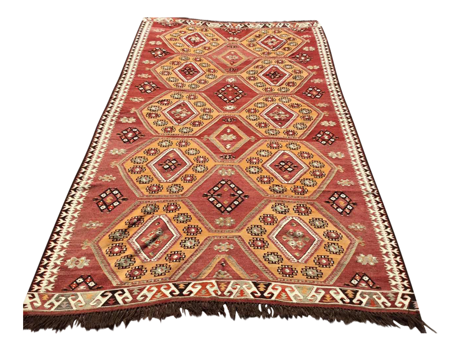 Turkish Kilim Area Rug 182cm x 301cm Vintage Design