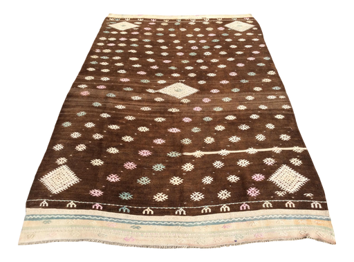 Turkish Kilim Area Rug 190cm x 234cm Vintage Wool Design