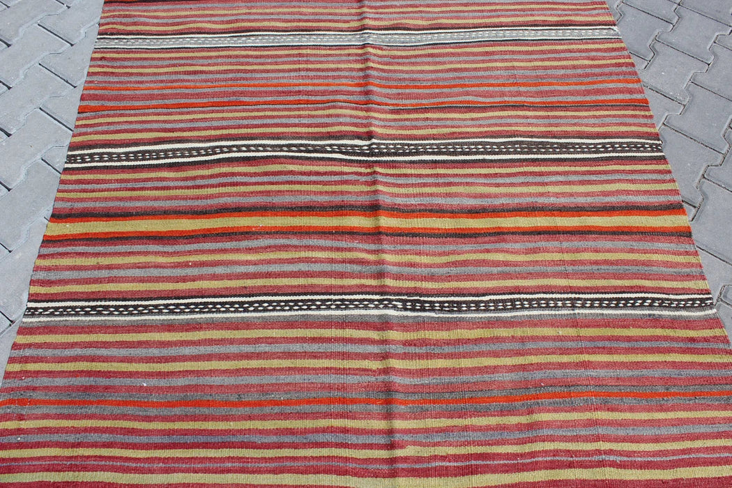 Turks kelim vloerkleed 329cm x 142cm handgemaakt vintage