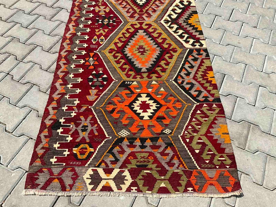 Turkse Kelim Gang Runner 277cm x 97cm Vintage #257