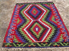 Turkish Kilim Rug 122cm x 96cm Handwoven Vintage Piece