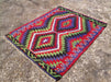 Turkish Kilim Rug 122cm x 96cm Handwoven Vintage Piece