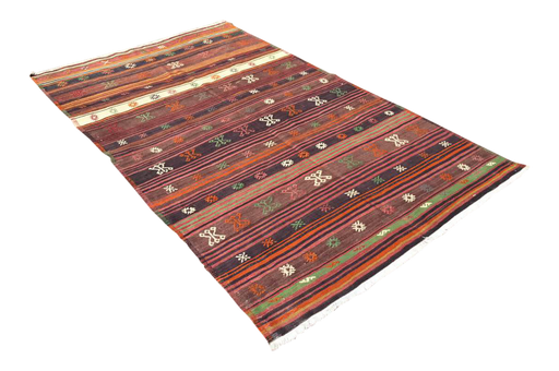 Turks kelimkleed 140x229 cm handgeweven vintage strepen