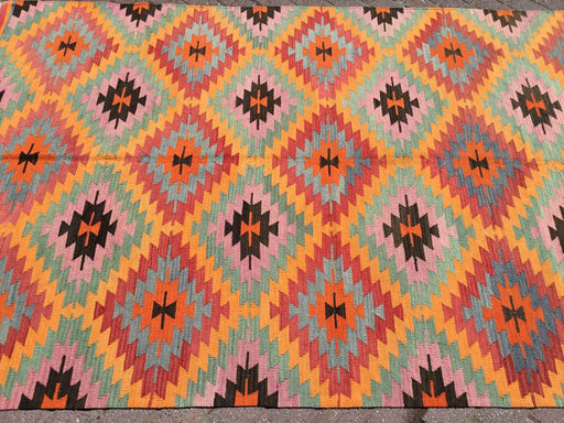 Turkkilainen Kilim matto 270cm x 160cm käsinkudottua villaa Vintage