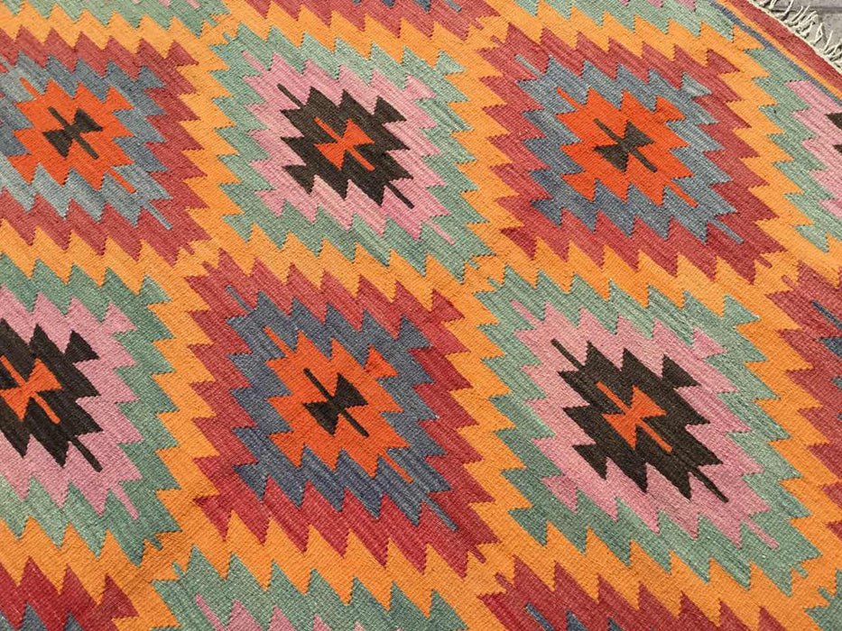 Turkkilainen Kilim matto 270cm x 160cm käsinkudottua villaa Vintage