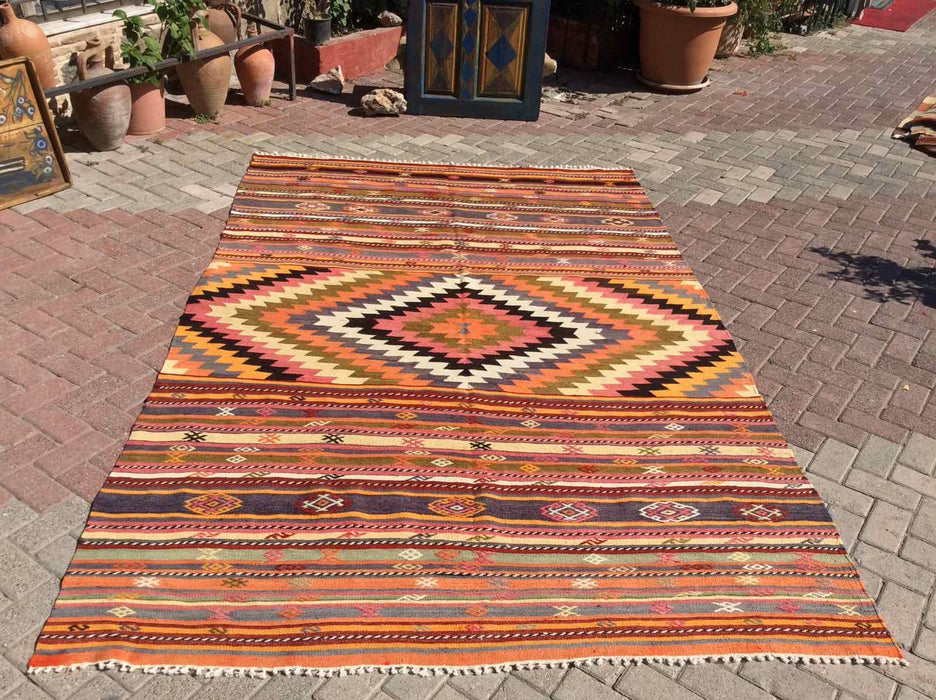 Turkish Kilim Rug Azra 198cm x 305cm Vintage Design