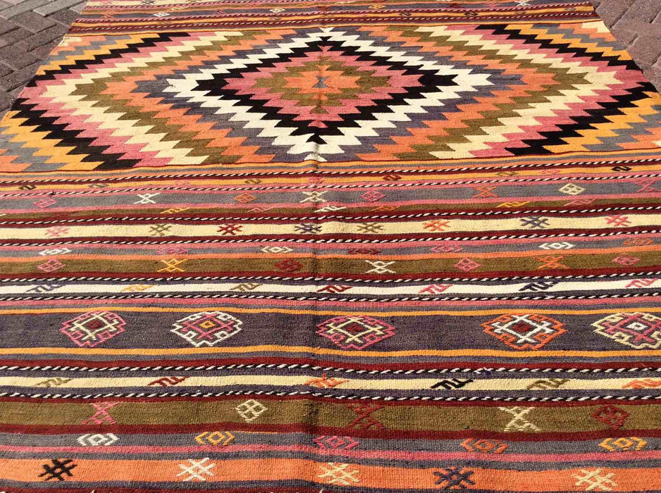 Turkish Kilim Rug Azra 198cm x 305cm Vintage Design
