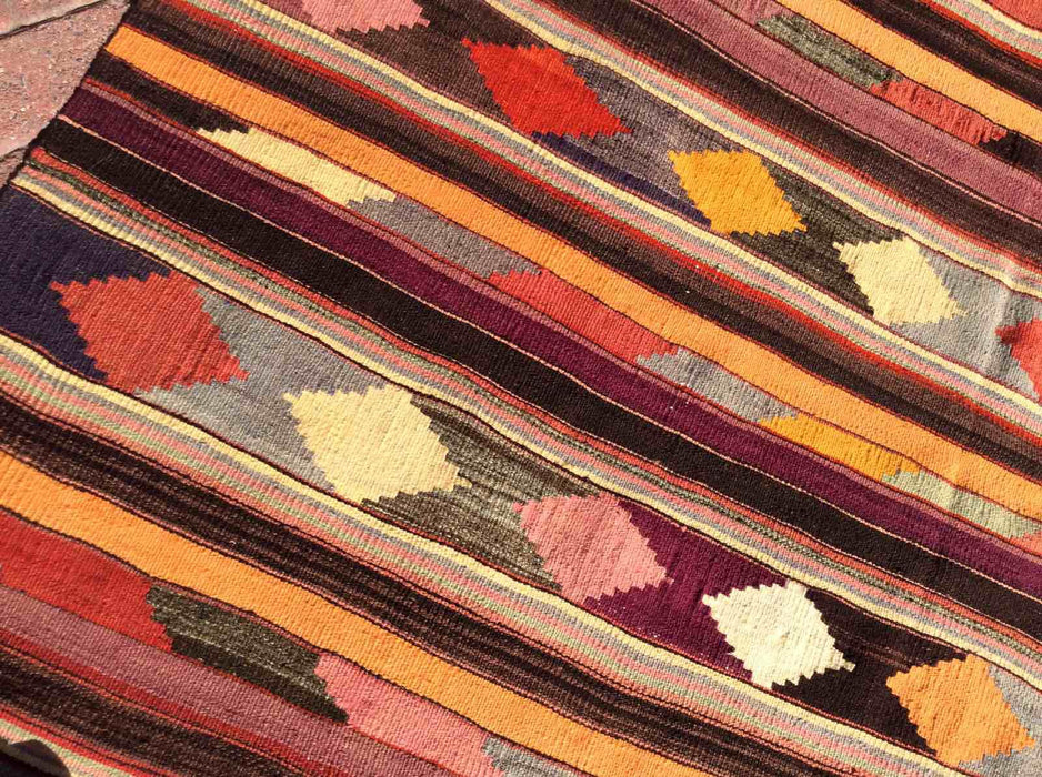 Turkish Kilim Rug Daisy 185cm x 241cm Handcrafted Vintage