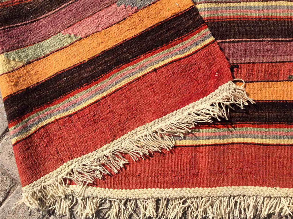 Turkish Kilim Rug Daisy 185cm x 241cm Handcrafted Vintage