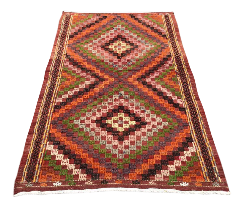Turkish Kilim Rug Handmade 145cm x 236cm Vintage Design