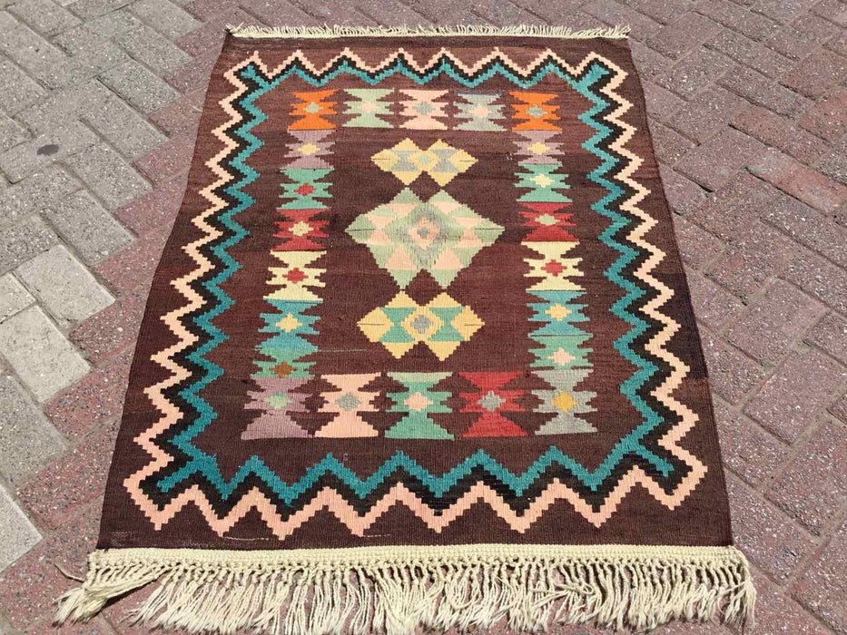 Turkish Kilim Rug Mateo 91x129 cm Vintage Handcrafted Art
