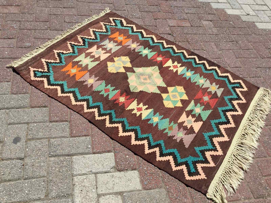 Turkish Kilim Rug Mateo 91x129 cm Vintage Handcrafted Art