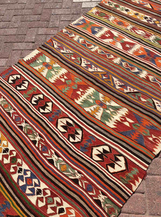 Turkish Kilim Rug Nadia 129cm x 297cm Vintage Wool
