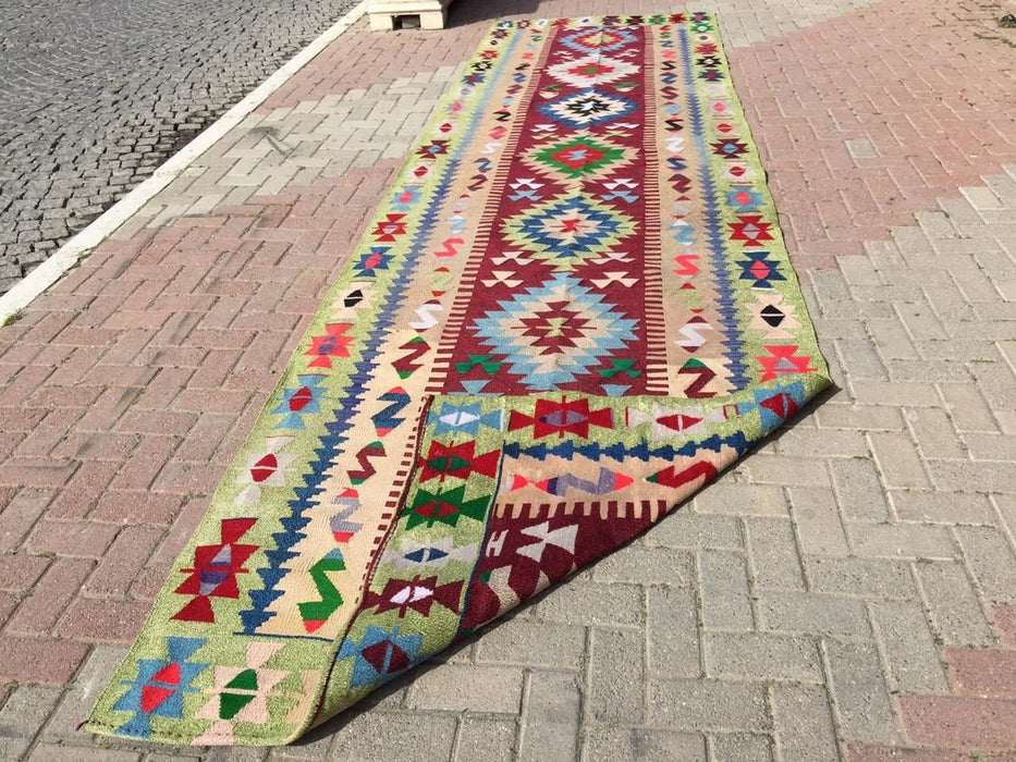 Turkish Kilim Runner 396cm x 144cm Unique Design