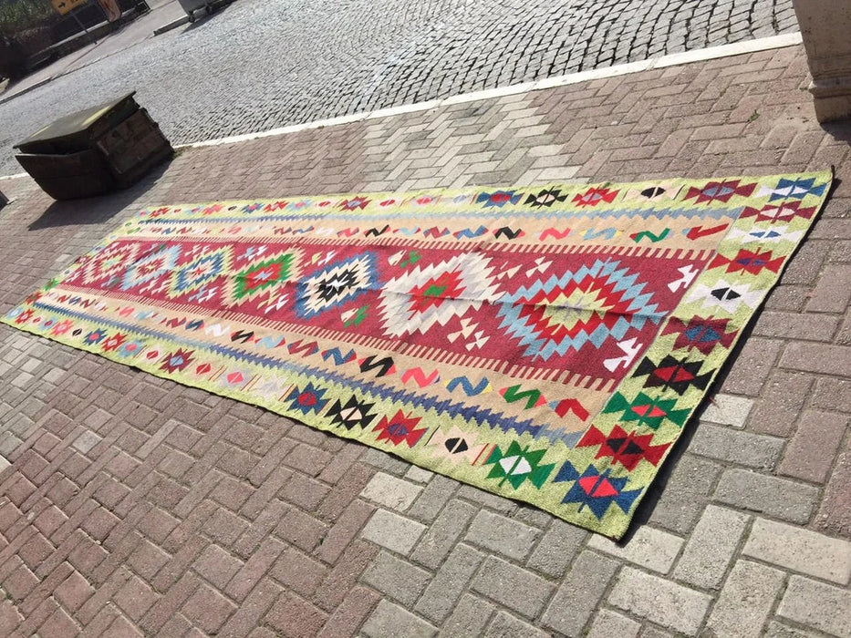 Turkish Kilim Runner 396cm x 144cm Unique Design