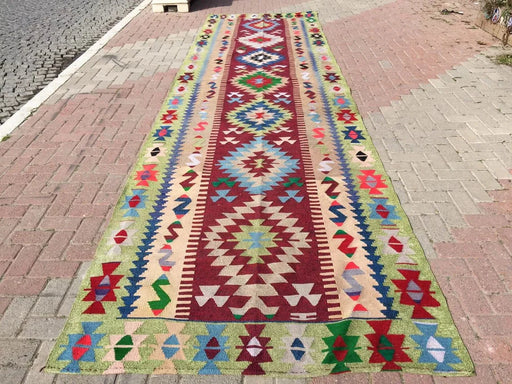 Turkish Kilim Runner 396cm x 144cm Unique Design