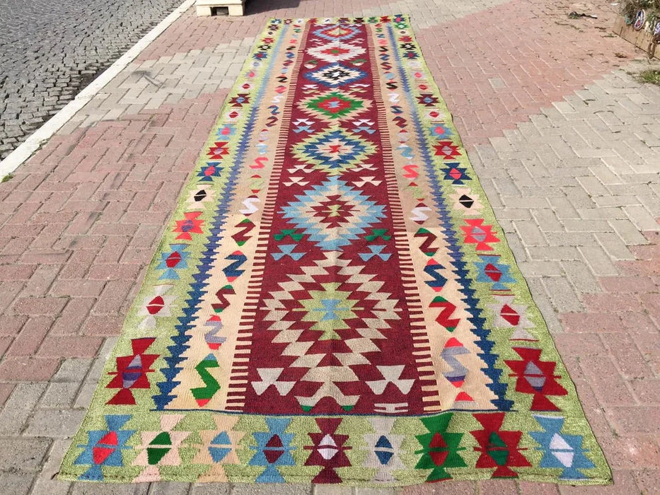 Turkish Kilim Runner 396cm x 144cm Unique Design