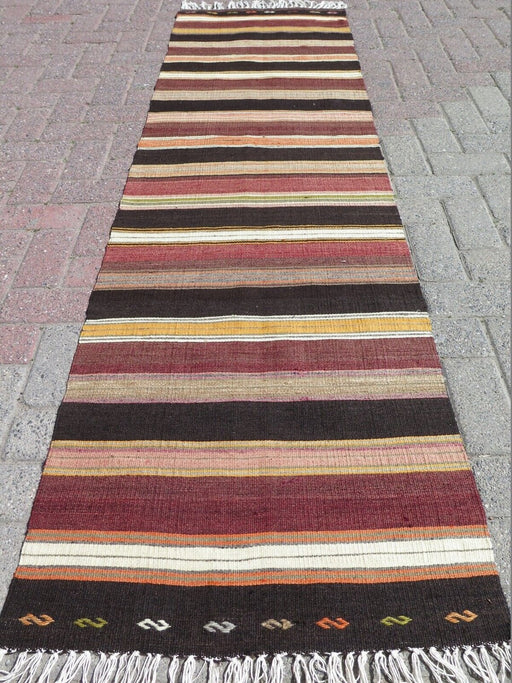 Turkish Kilim Runner 63.5cm x 230cm Vintage Floor Covering