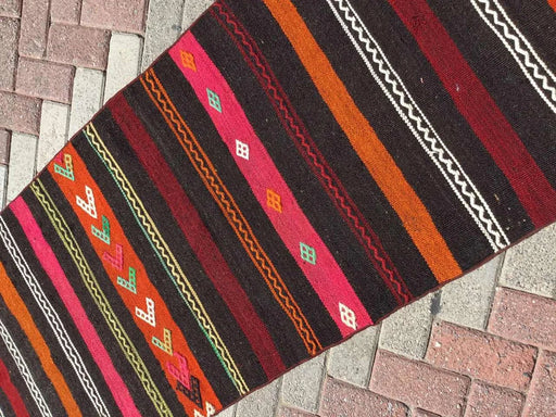 Turkish Kilim Runner Rug 236Cm X 80Cm Vintage Design