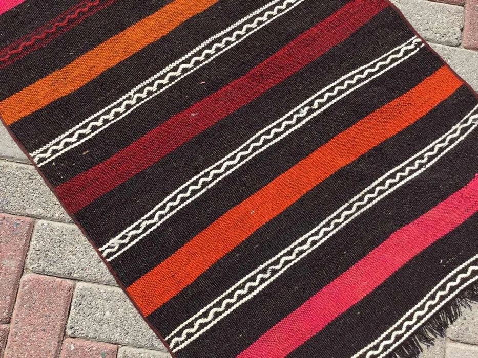 Turkish Kilim Runner Rug 236Cm X 80Cm Vintage Design