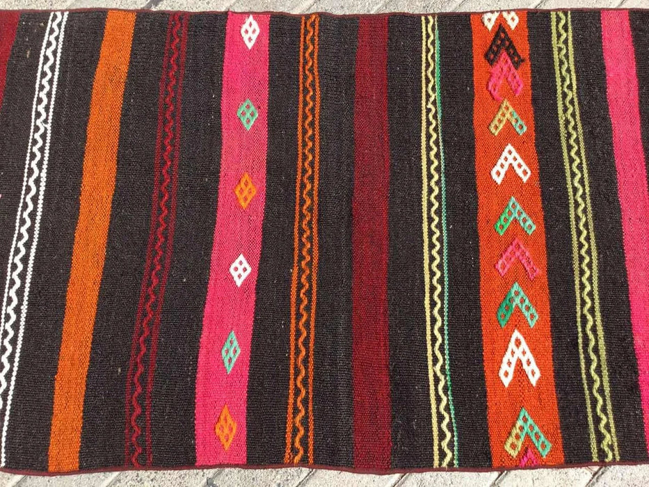 Turkish Kilim Runner Rug 236Cm X 80Cm Vintage Design