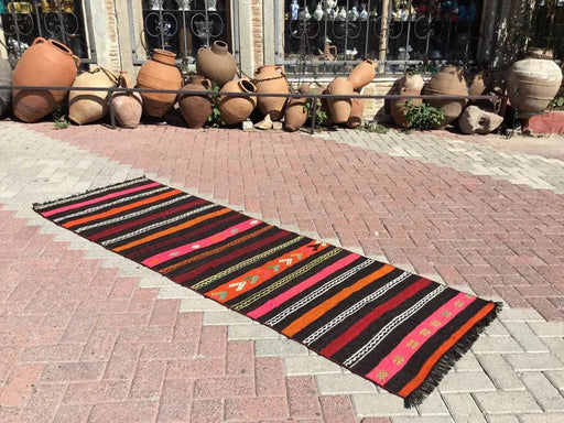 Turkish Kilim Runner Rug 236Cm X 80Cm Vintage Design