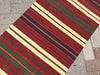 Alfombra turca Kilim Rug 260 cm x 62 cm 100% rayas de lana